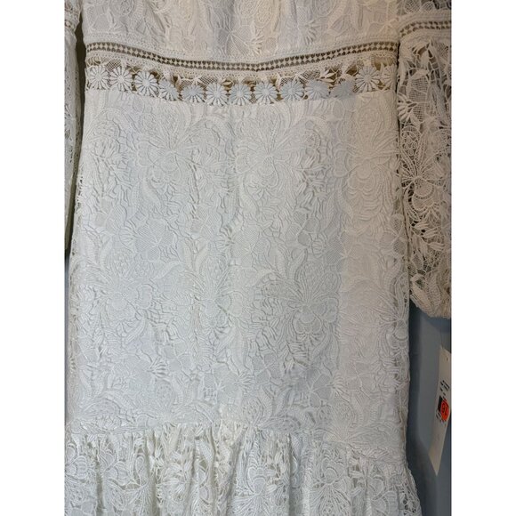 NWT ML Monique Lhuillier Ivory Lace Bridal Sample Ankle Length Dress Sz 4 [jb] - Picture 4 of 8